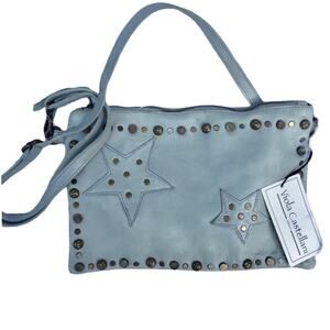 New Viola Castellani Leather Distressed Cross …